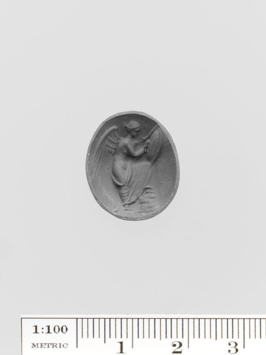 Brown glass oval, Glass, Greek