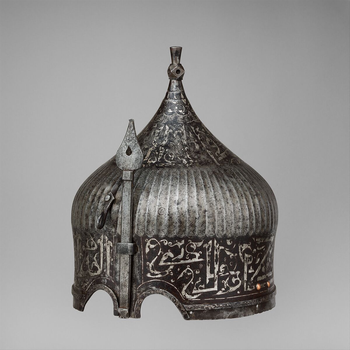 Helmet, Steel, iron, silver, copper alloy, Turkey, possibly Istanbul, in the style of Turkman armor 