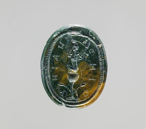 Jasper intaglio: Harpocrates seated on a lotus