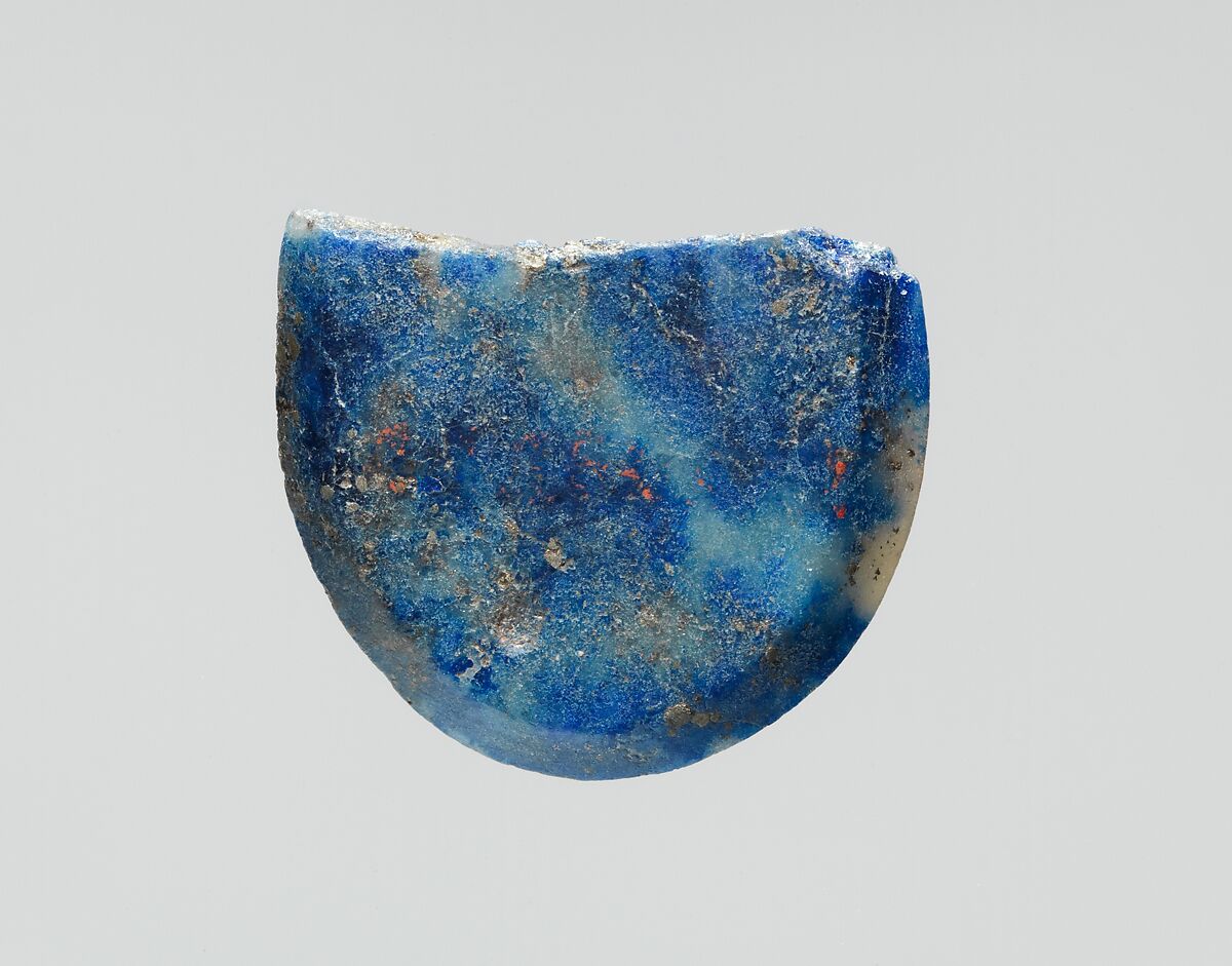 Lapis lazuli intaglio: Seated deity, Lapis lazuli, Roman