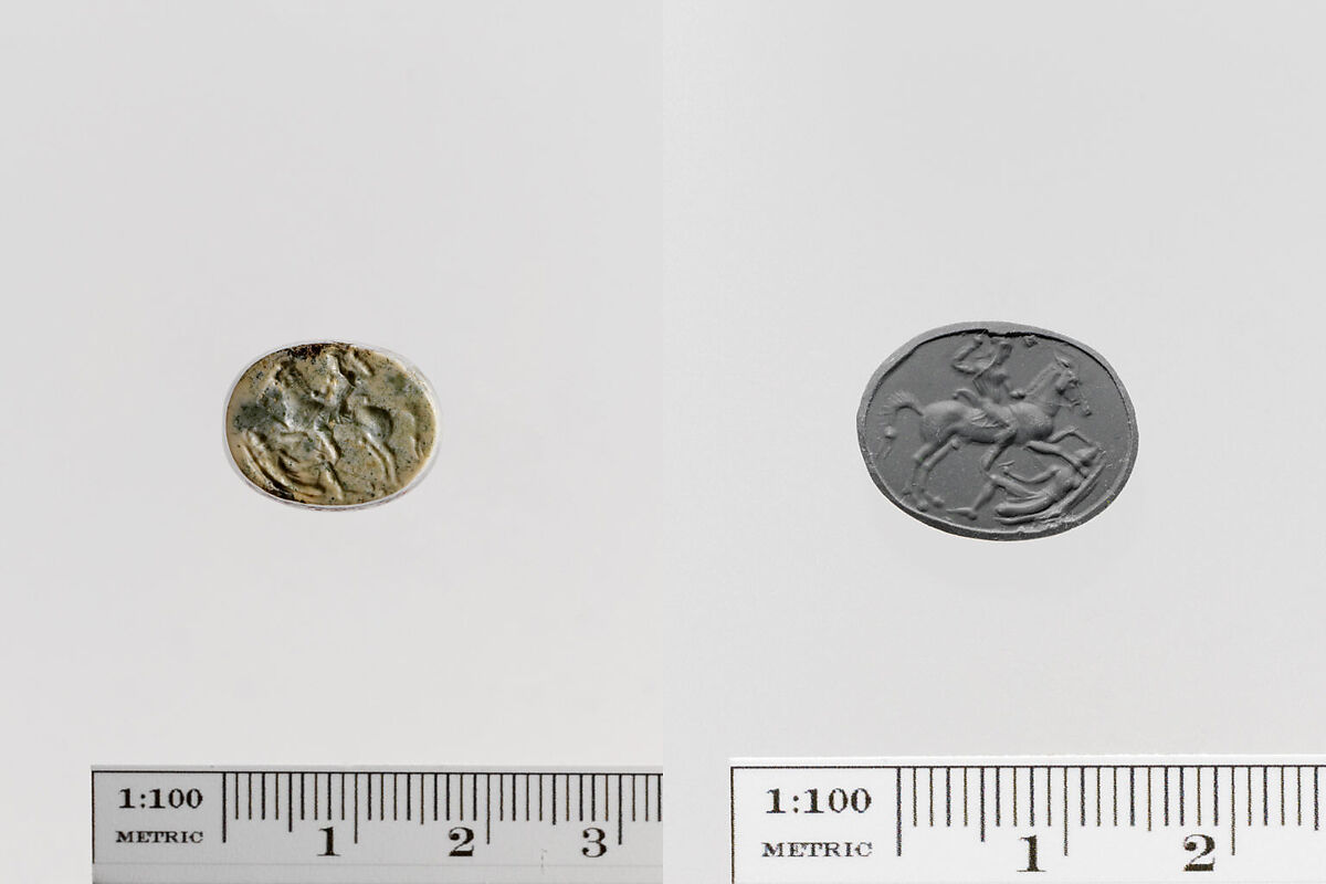 Plasma scaraboid seal, Plasma, Greek, Ionian