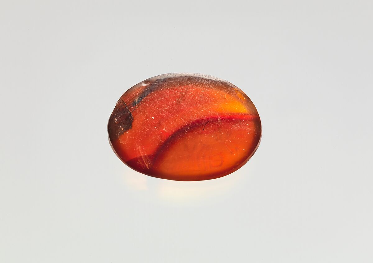 Carnelian intaglio: Sol in a quadriga (four-horse chariot), Carnelian, Roman