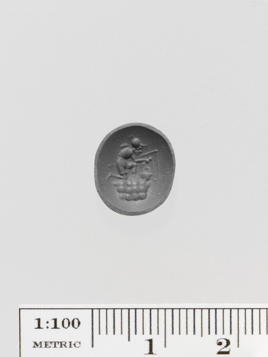 Agate ring stone intaglio: fisherman, Agate, Italic or Roman