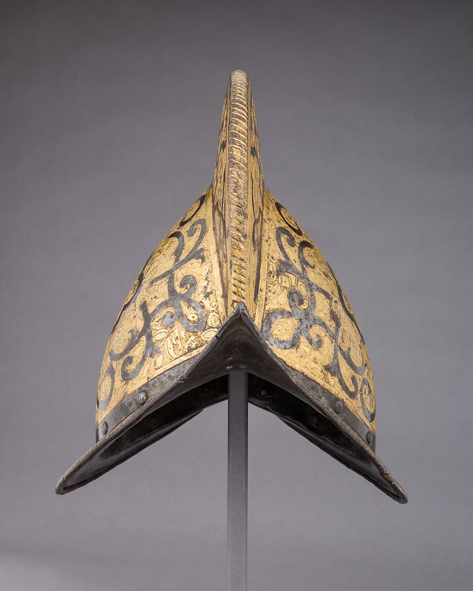 Morion, Steel, gold, brass, Italian