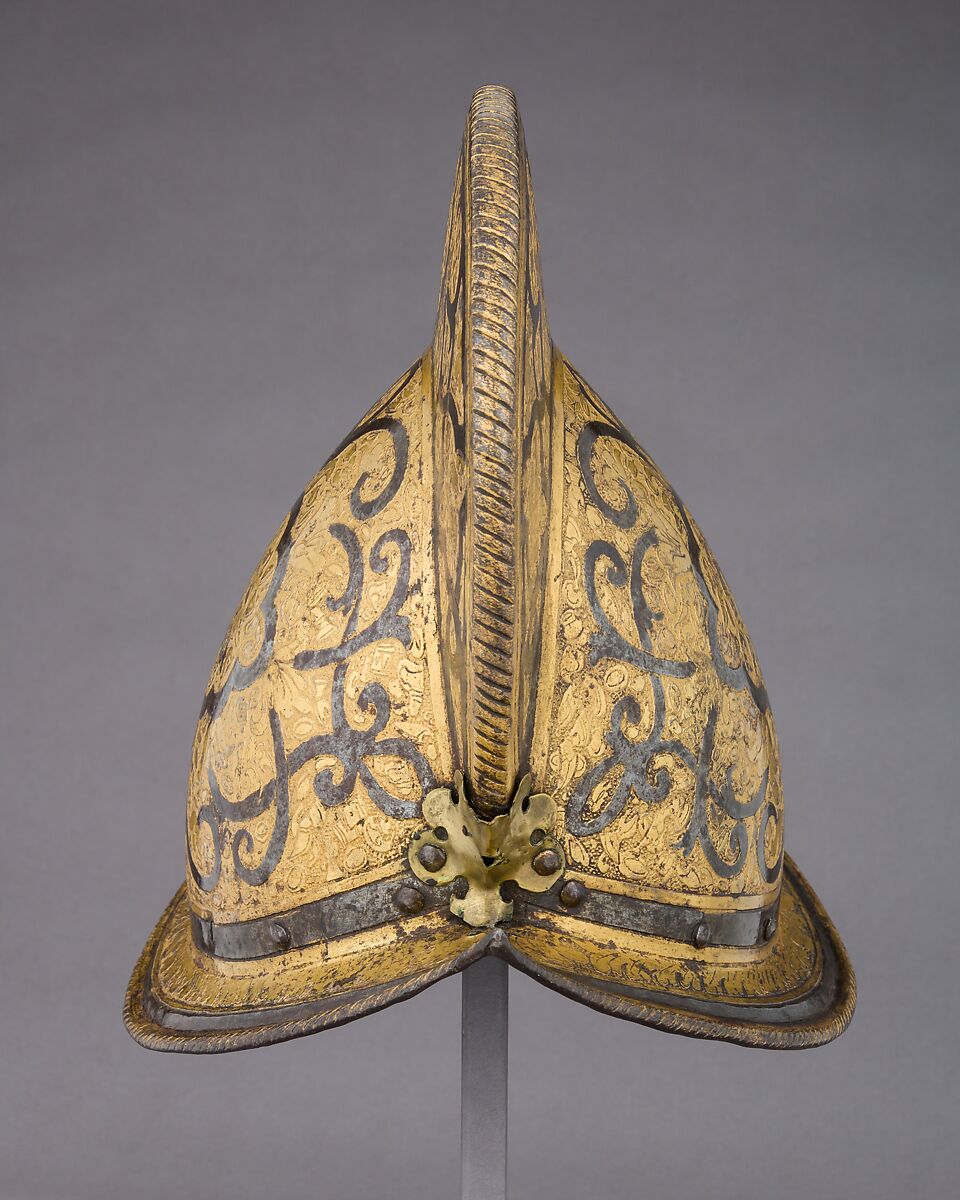 Morion, Steel, gold, brass, Italian