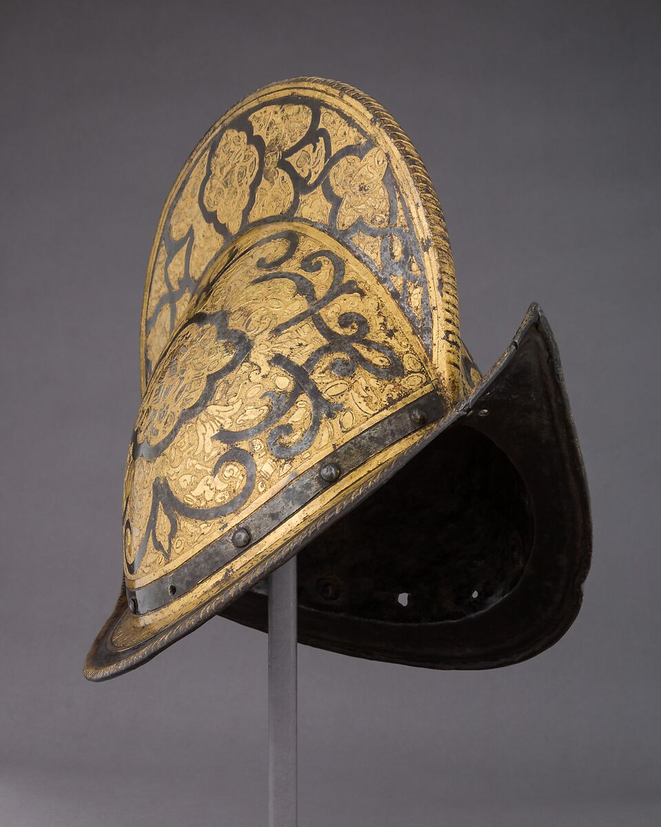 Morion, Steel, gold, brass, Italian 