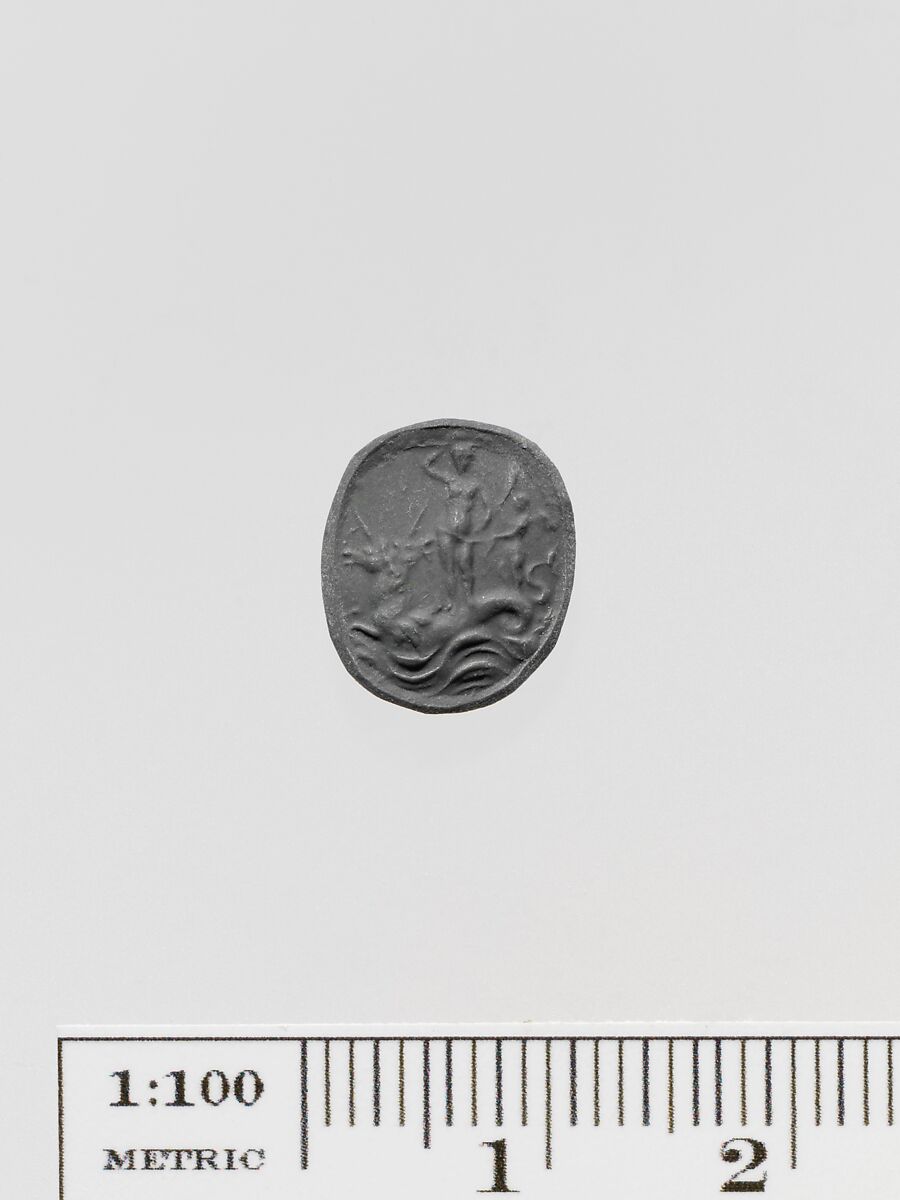 Black glass ring stone, Glass, black, Roman