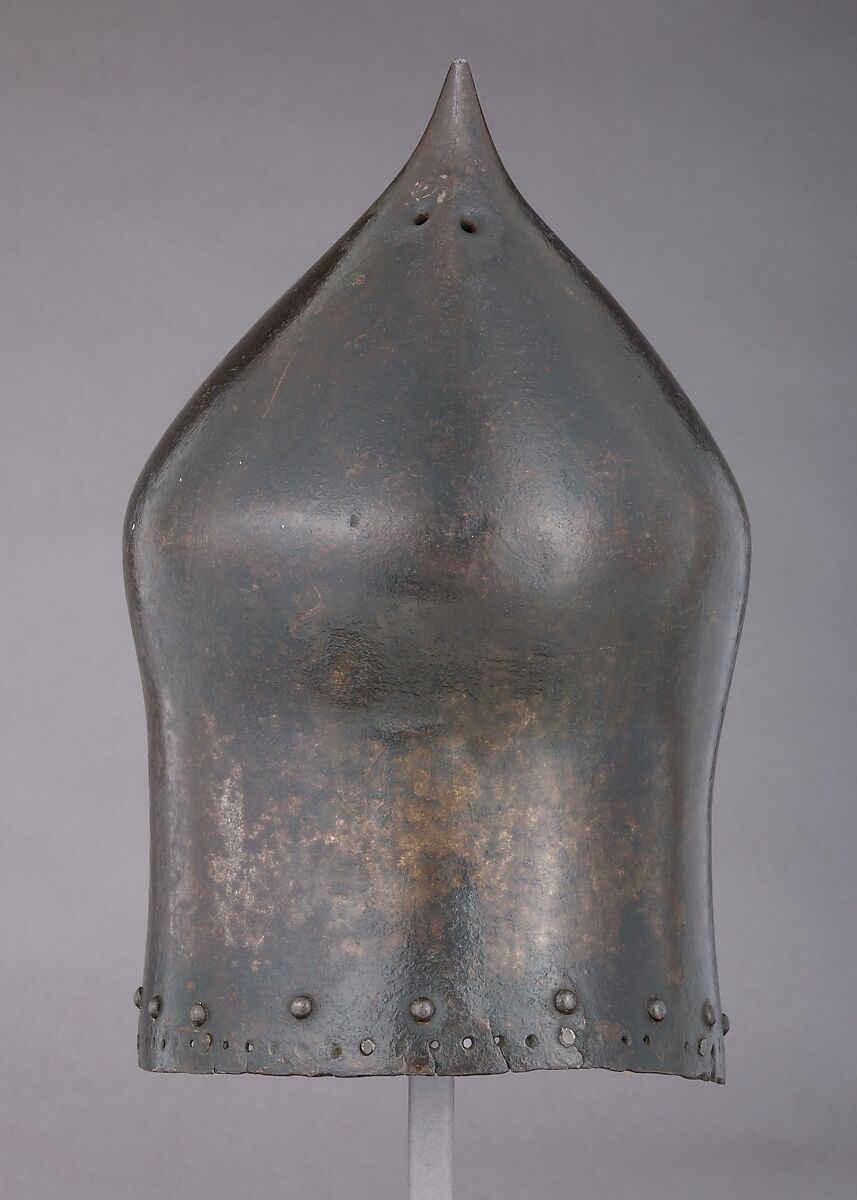 Helmet (Bascinet) with Detachable Visor, Steel, leather, probably German