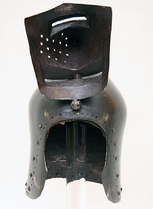 Helmet (Bascinet) with Detachable Visor, Steel, leather, probably German