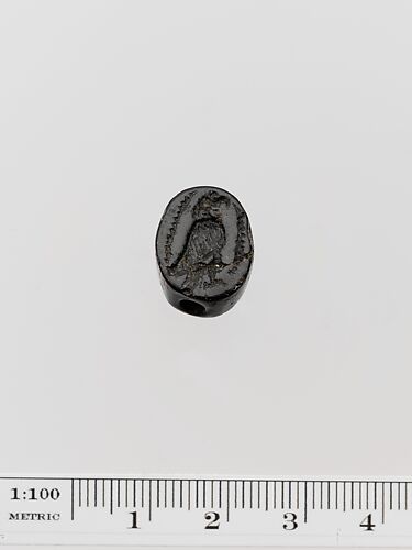 Black jasper scaraboid seal