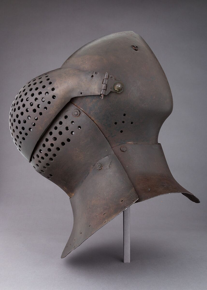 Visored Bascinet, Steel, probably German or French