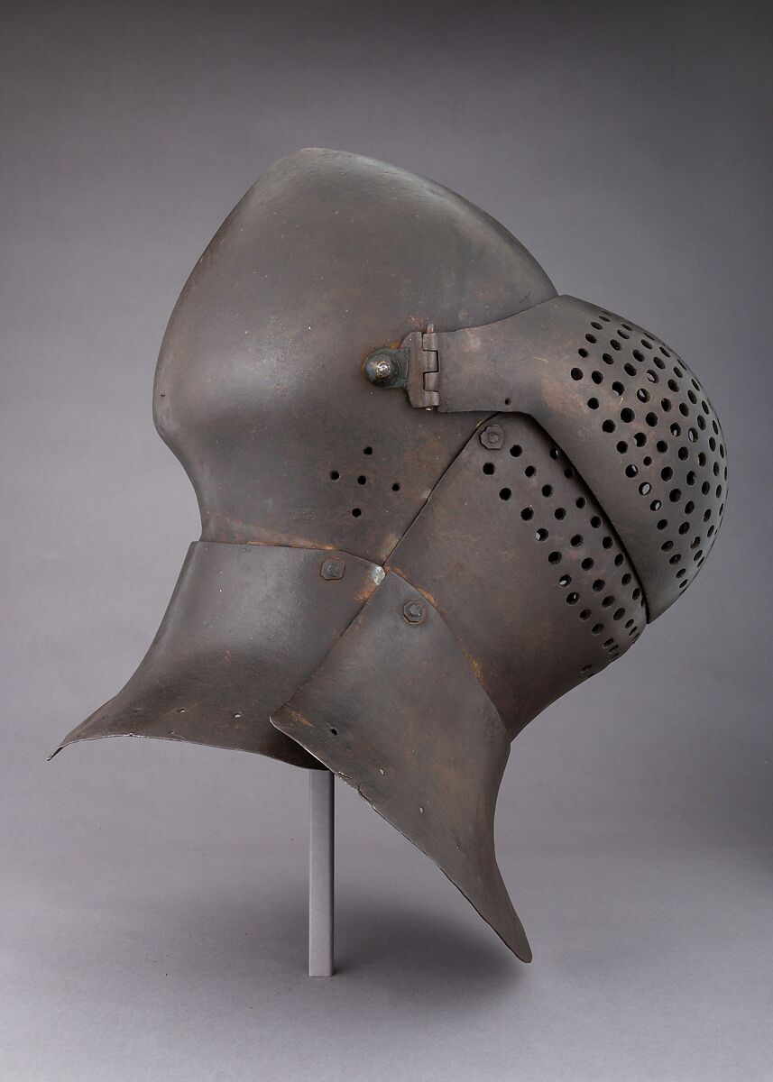 Visored Bascinet, Steel, probably German or French