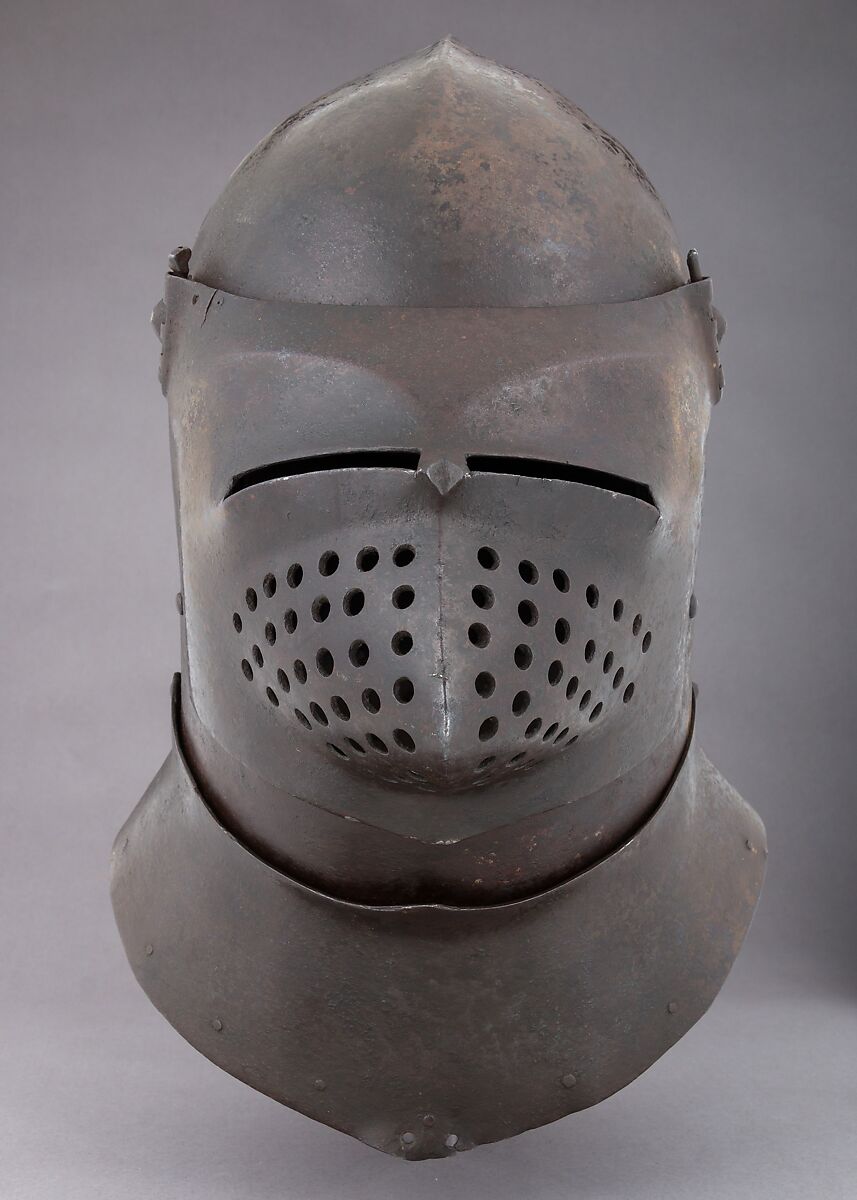 Visored Bascinet, Steel, probably German or French