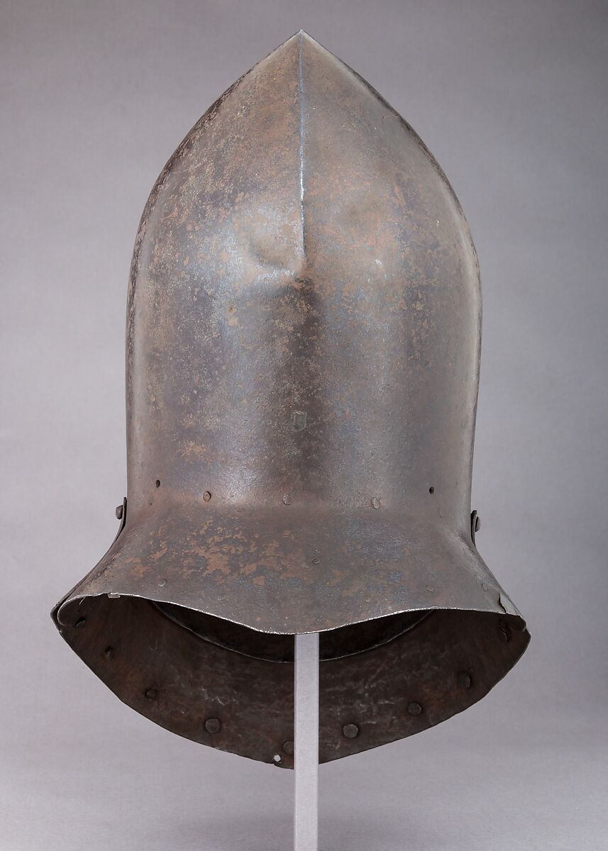 Visored Bascinet, Steel, probably German or French