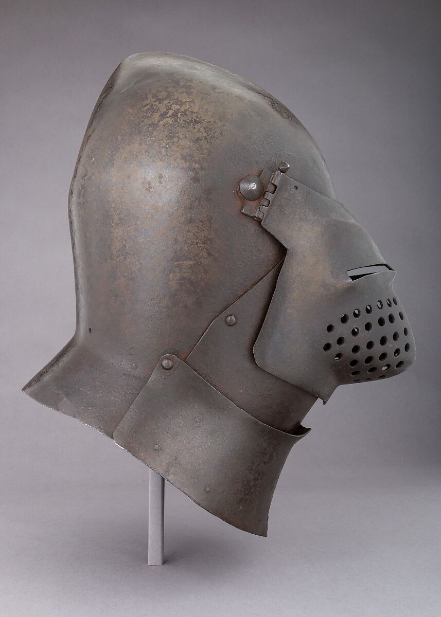 Visored Bascinet, Steel, probably German or French