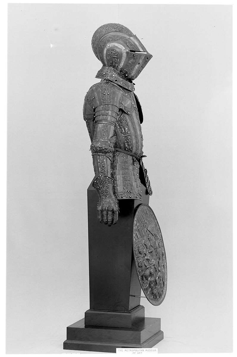 Rondache in Late 16th Century Milanese Style, Steel, gold, silver, Italian, Milan