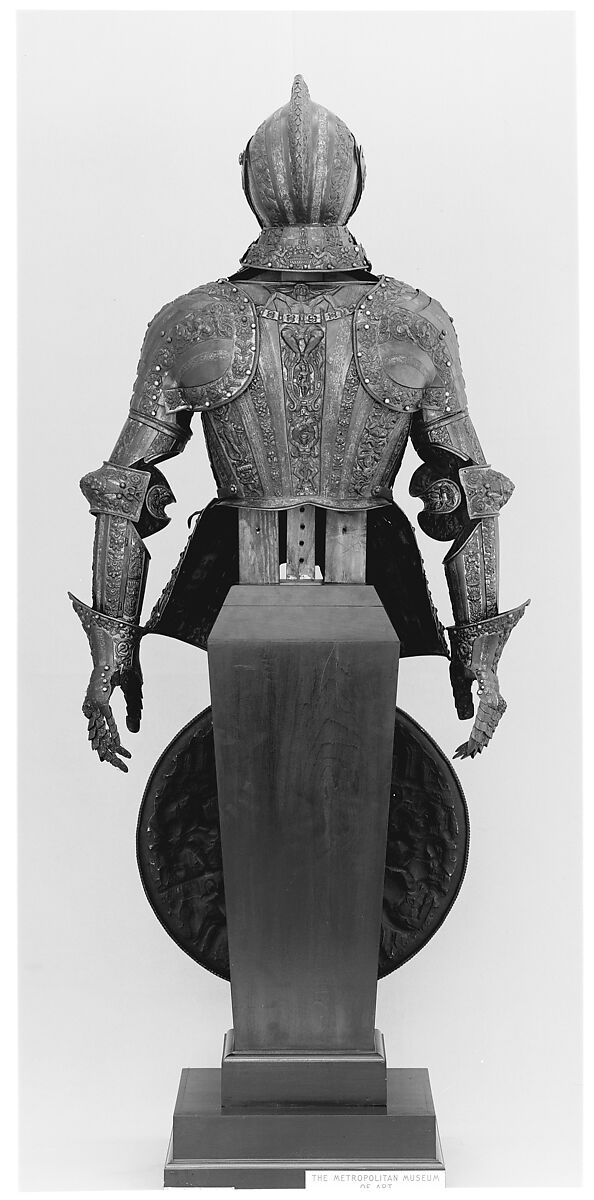 Rondache in Late 16th Century Milanese Style, Steel, gold, silver, Italian, Milan