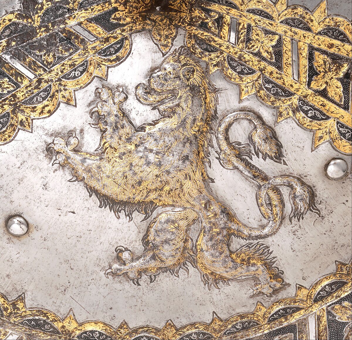 Shield, Steel, gold, German, Landshut or Augsburg