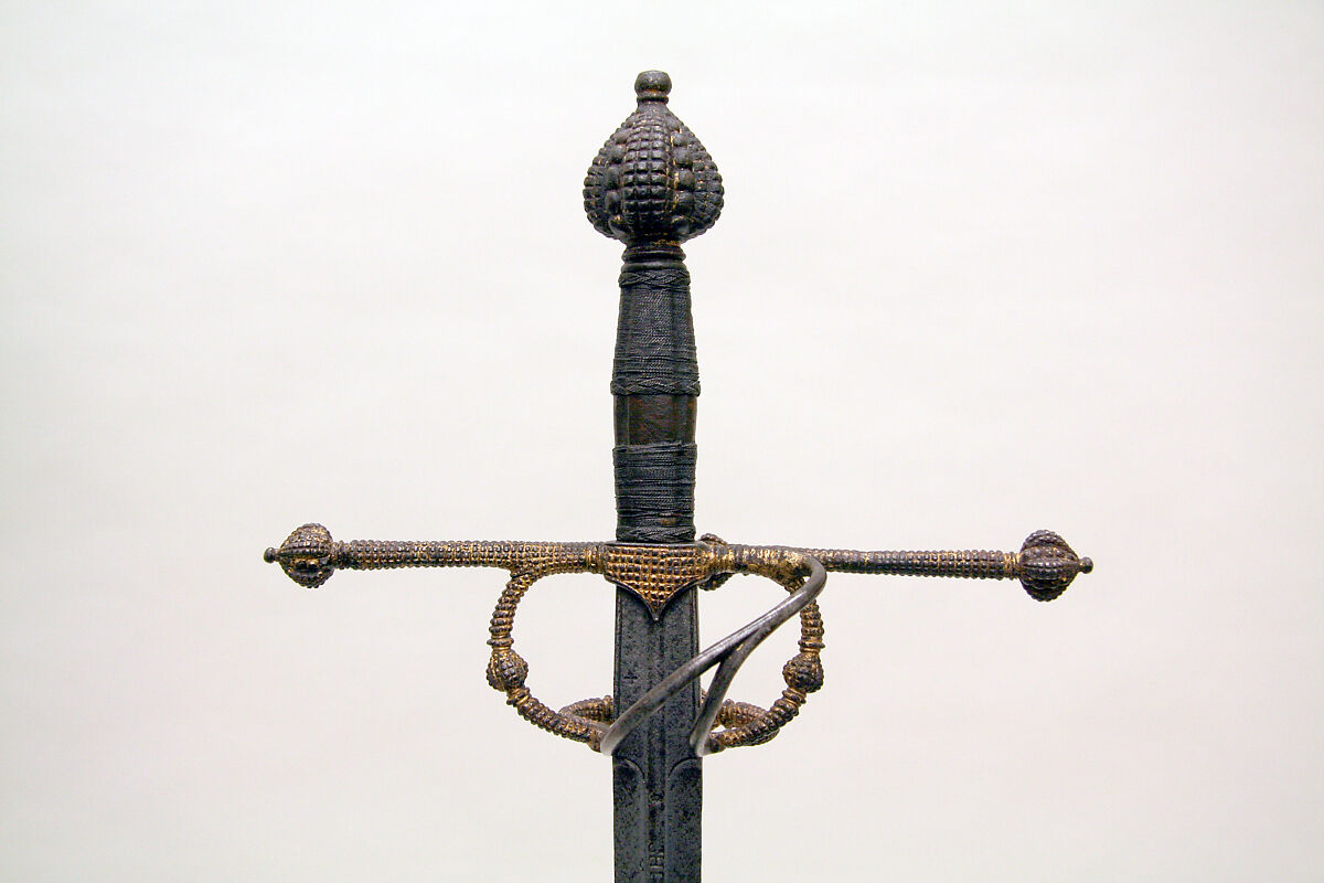 Rapier, Steel, gold, iron, wood, Italian