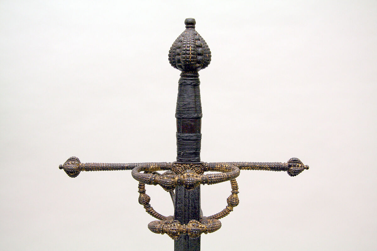 Rapier, Steel, gold, iron, wood, Italian