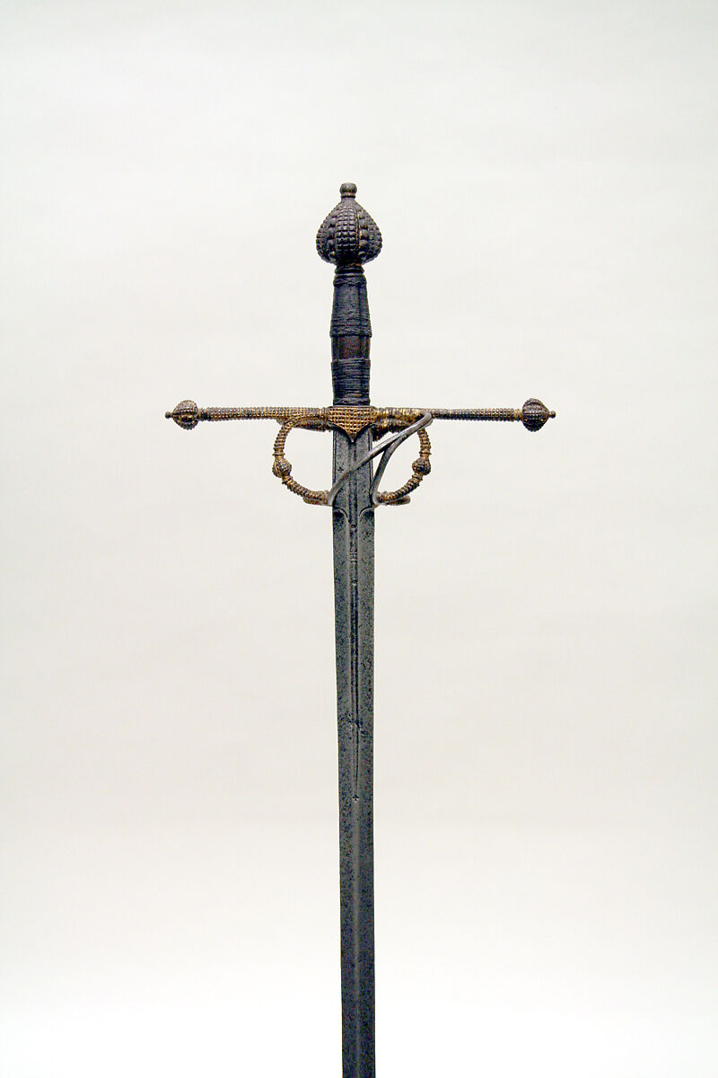 Rapier, Steel, gold, iron, wood, Italian