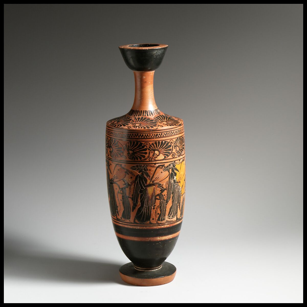 Lekythos, Attributed to the Haimon Painter, Terracotta, Greek, Attic 