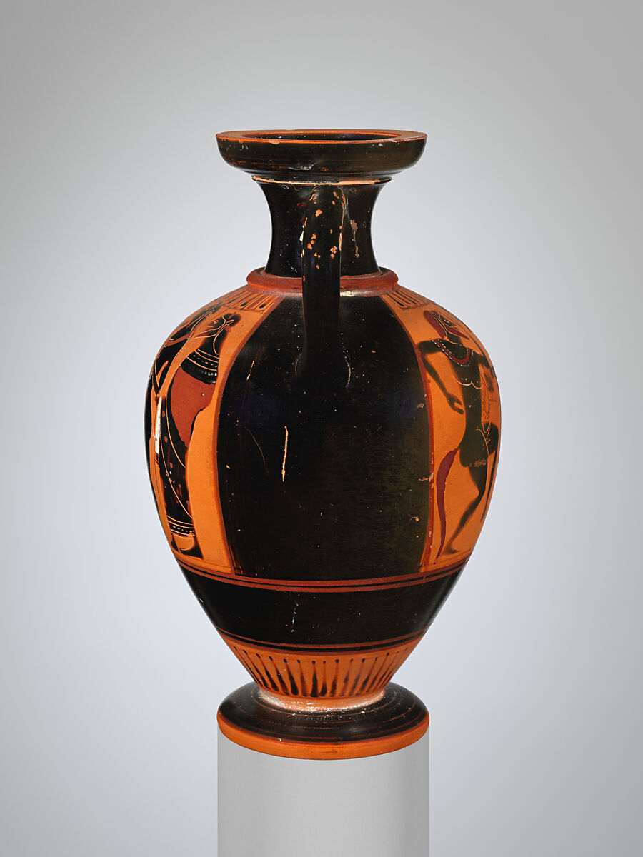 Terracotta neck-amphora (jar), Terracotta, Greek, Attic