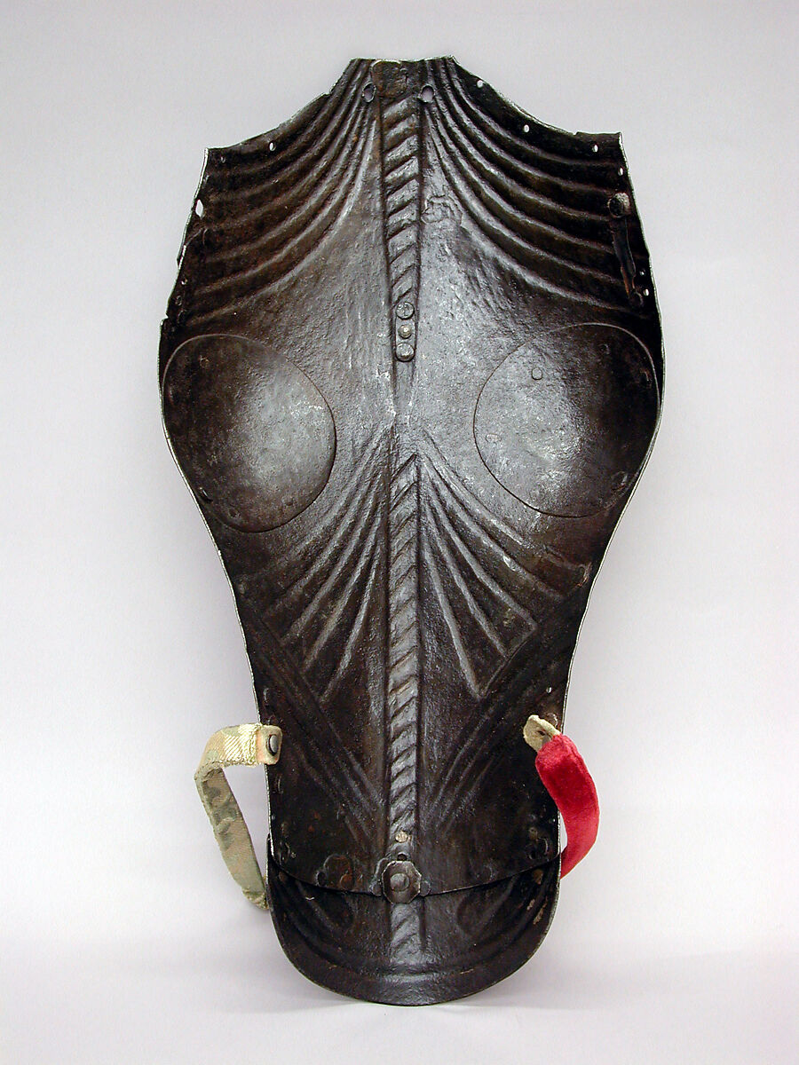 "Blind" Shaffron (Horse's Head Defense) for the Joust, Steel, brass, textile, leather, German