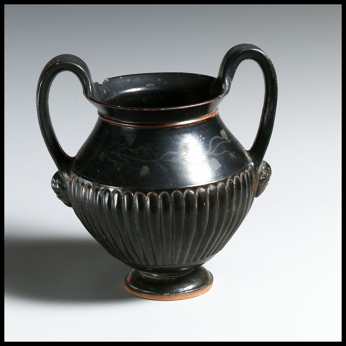Terracotta kantharos (drinking cup with high handles), Attributed to the Xenon Group, Terracotta, Greek, South Italian, Apulian 