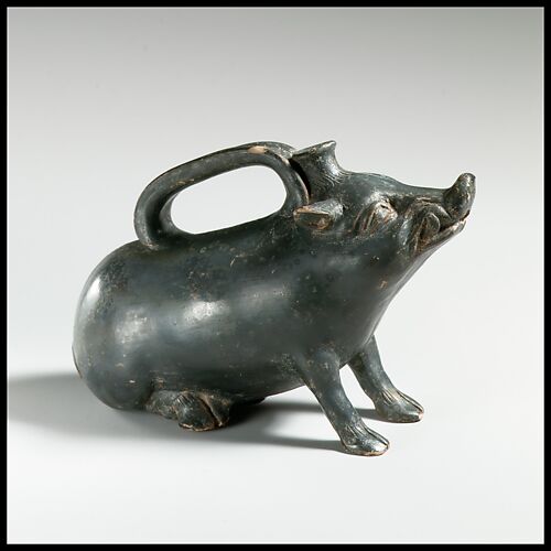 Terracotta askos in the form of a boar