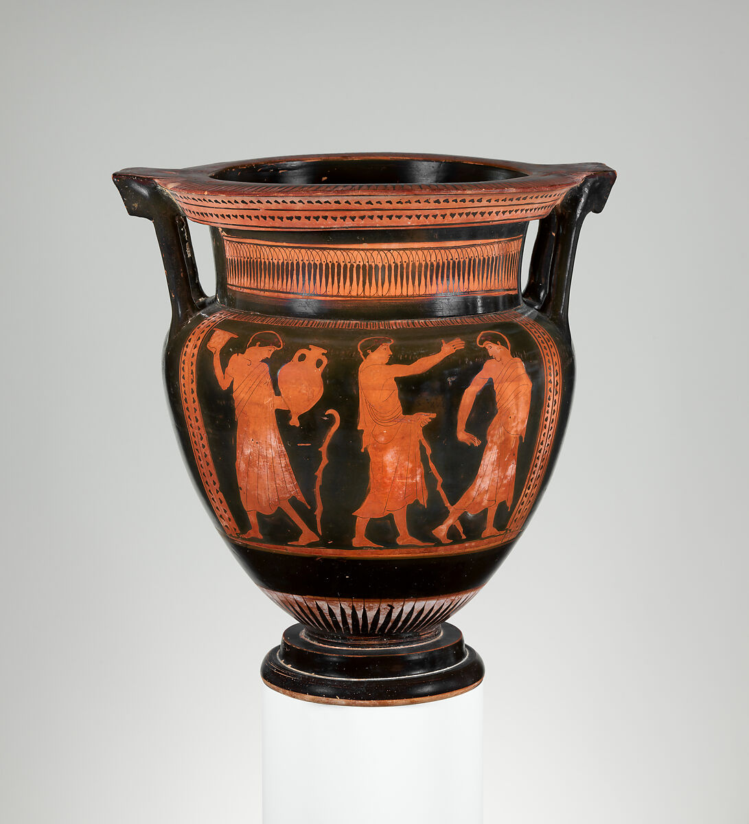 Column-krater, Attributed to the Leningrad Painter, Terracotta, Greek, Attic 