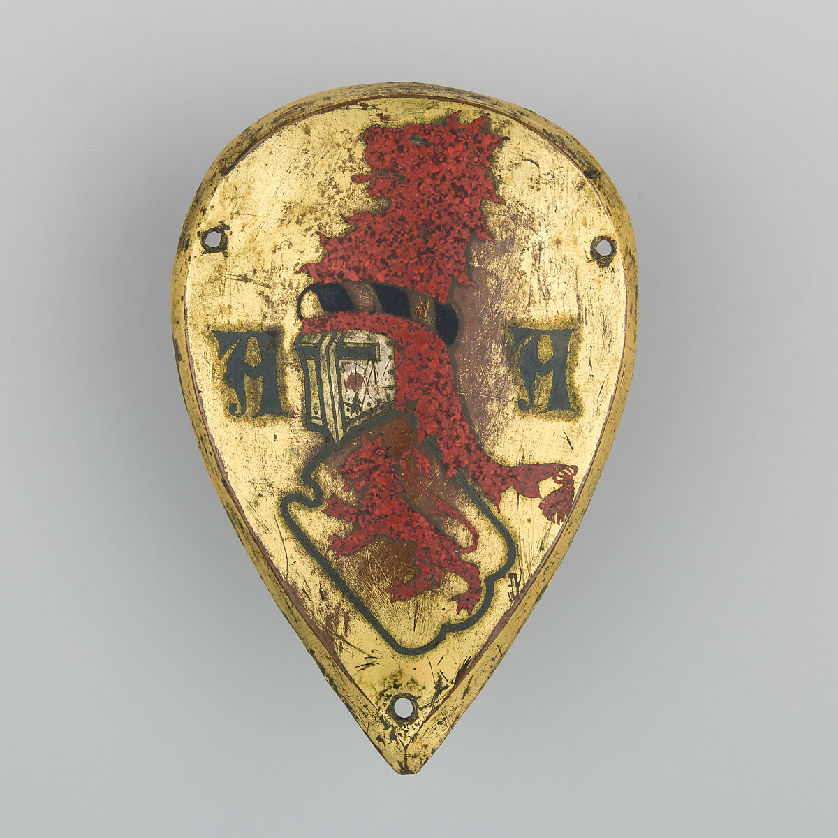 Messenger Badge, Copper, gold, enamel, Spanish 