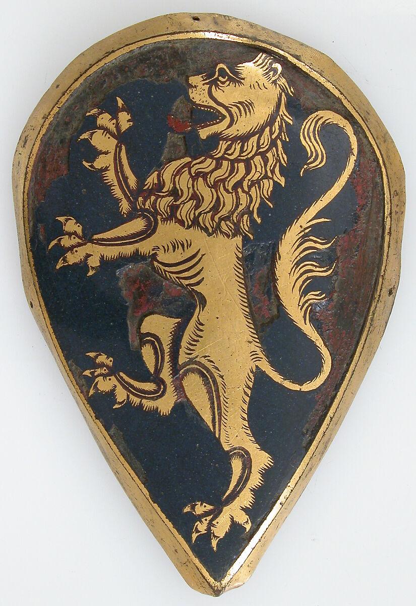 Messenger Badge, Copper, gold, enamel, Italian or Spanish 