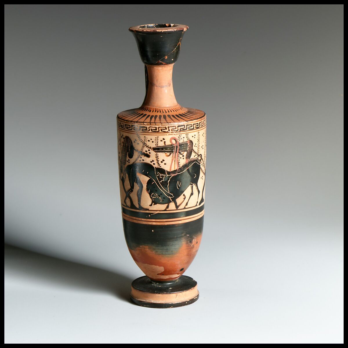 Lekythos, Attributed to the Haimon Painter, Terracotta, Greek, Attic 