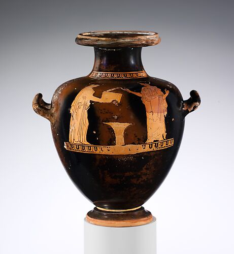 Terracotta hydria: kalpis (water jar)