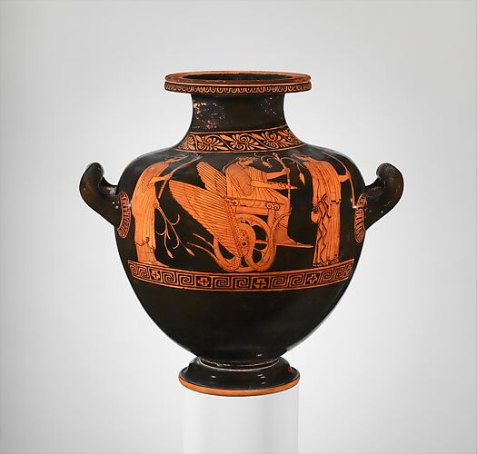 Terracotta hydria: kalpis (water jar)