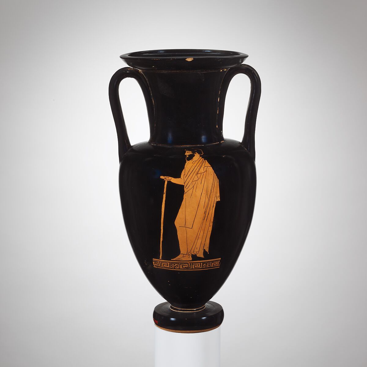 Terracotta Nolan neck-amphora (jar), Attributed to the Westreenen Painter, Terracotta, Greek, Attic