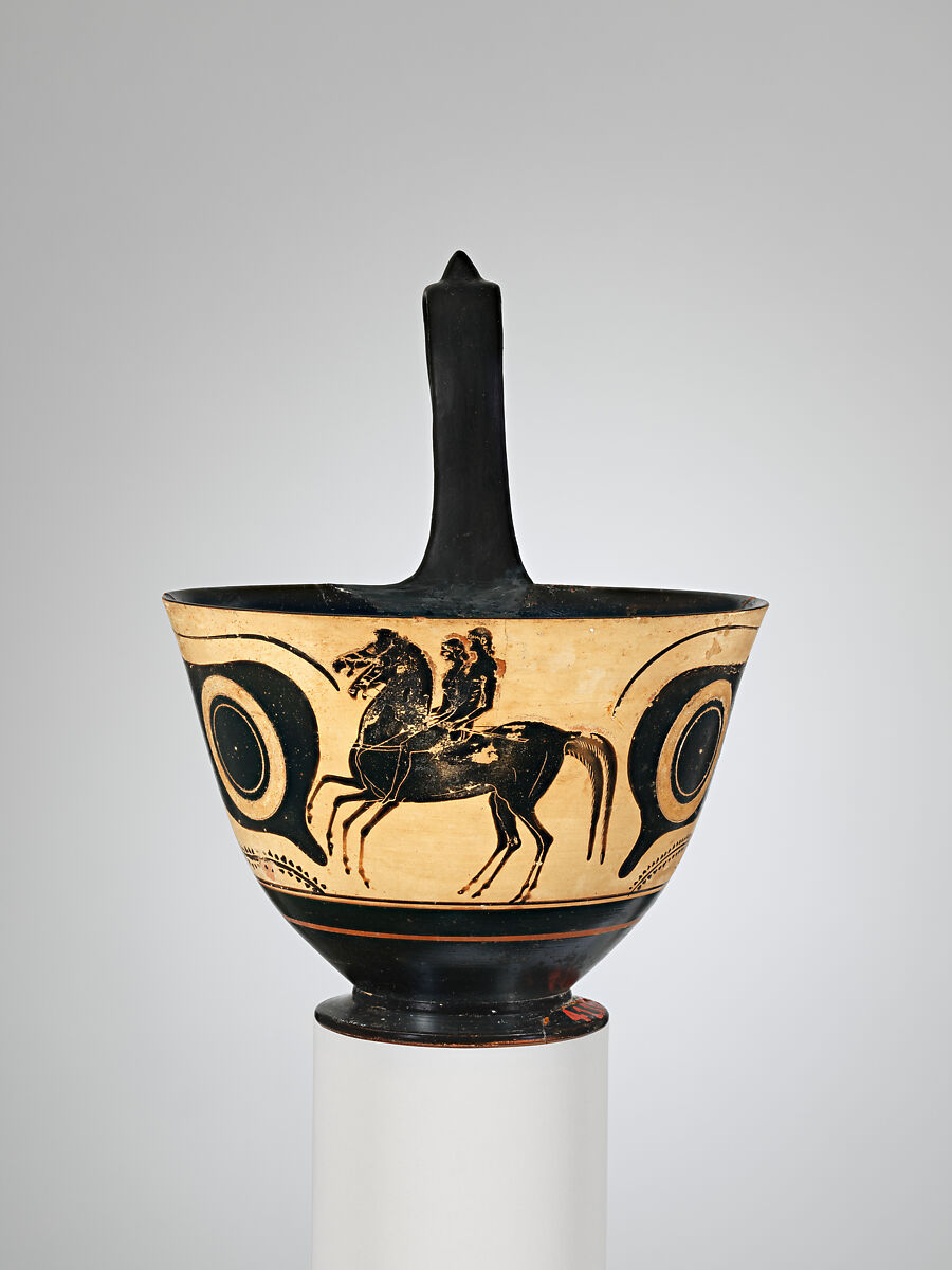 Terracotta kyathos (cup-shaped ladle), Greek, Attic