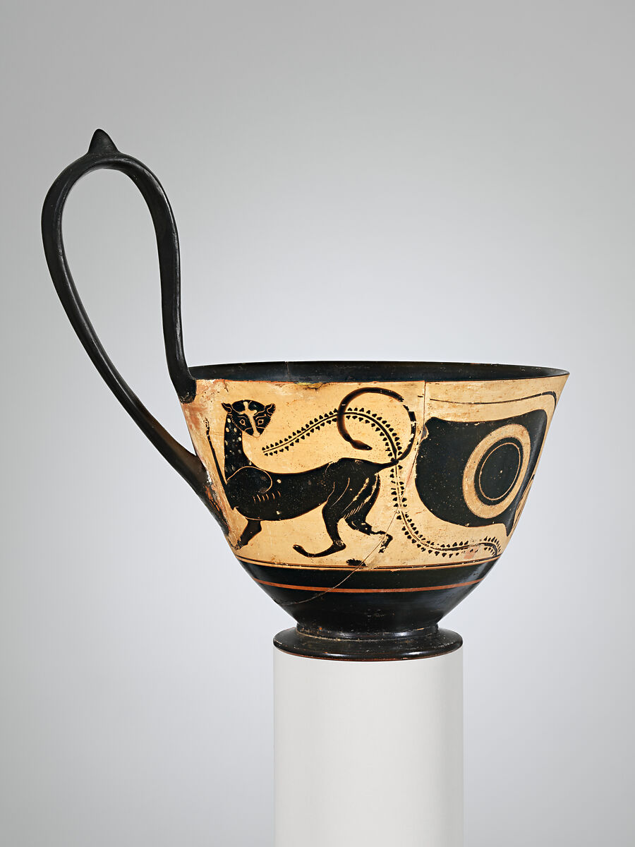 Terracotta kyathos (cup-shaped ladle), Terracotta, Greek, Attic