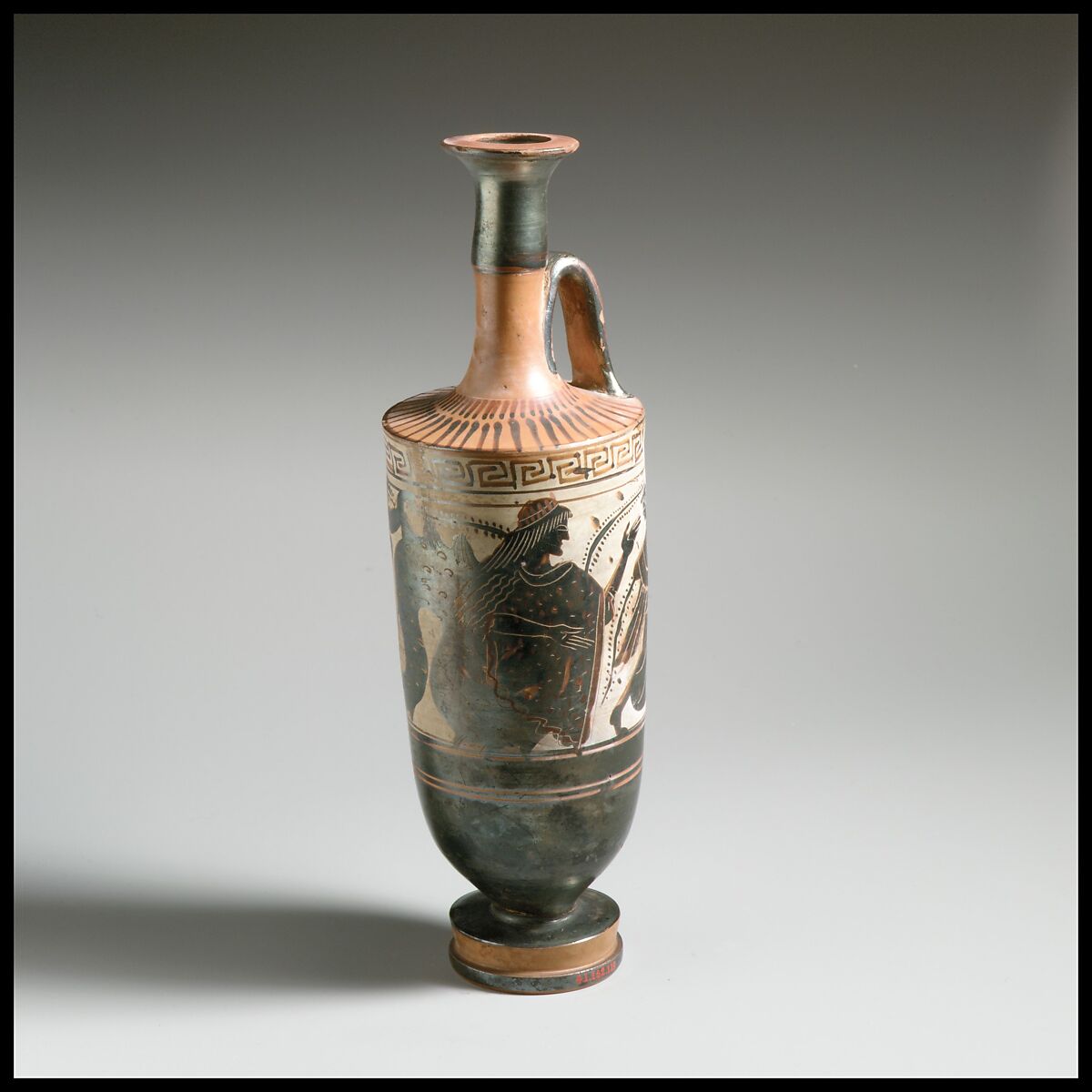 Lekythos, Attributed to the manner of the Emporion Painter, Terracotta, Greek, Attic