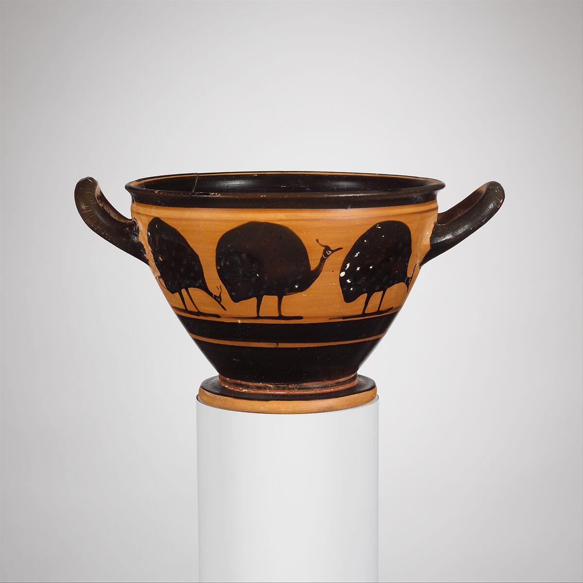 Terracotta skyphos (deep drinking cup), Terracotta, Greek, Attic 