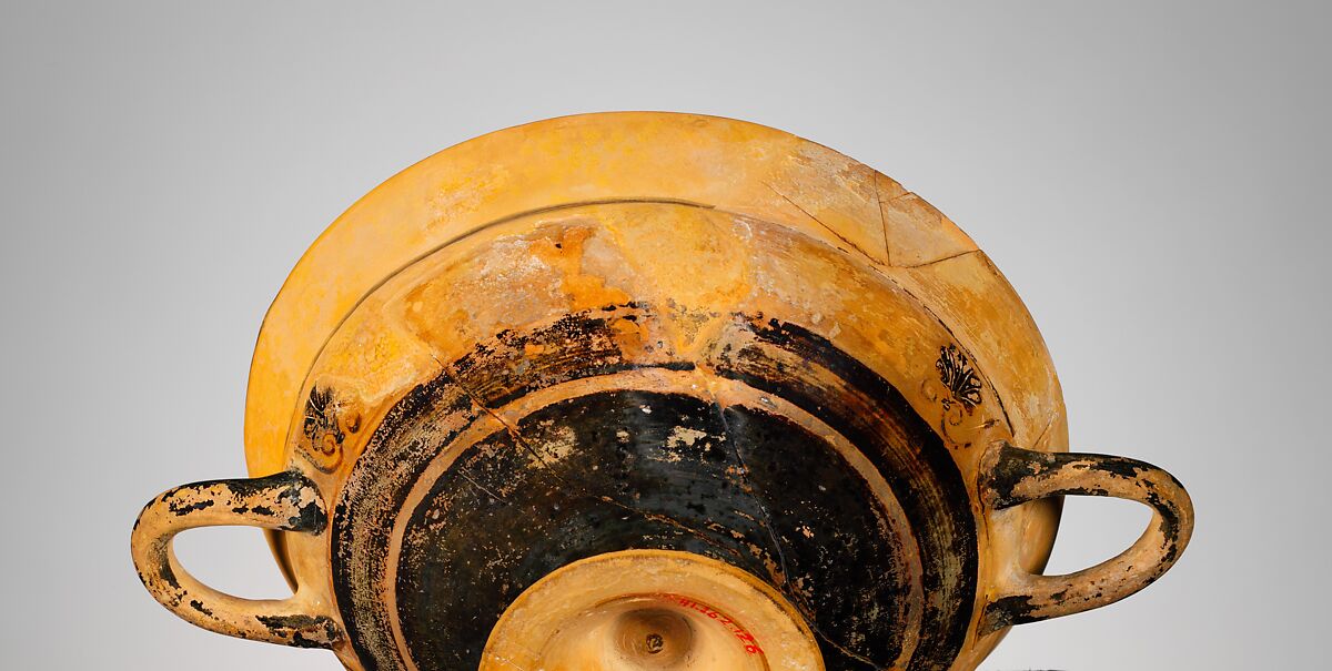 Terracotta kylix: Siana cup (drinking cup), Terracotta, Greek, Attic