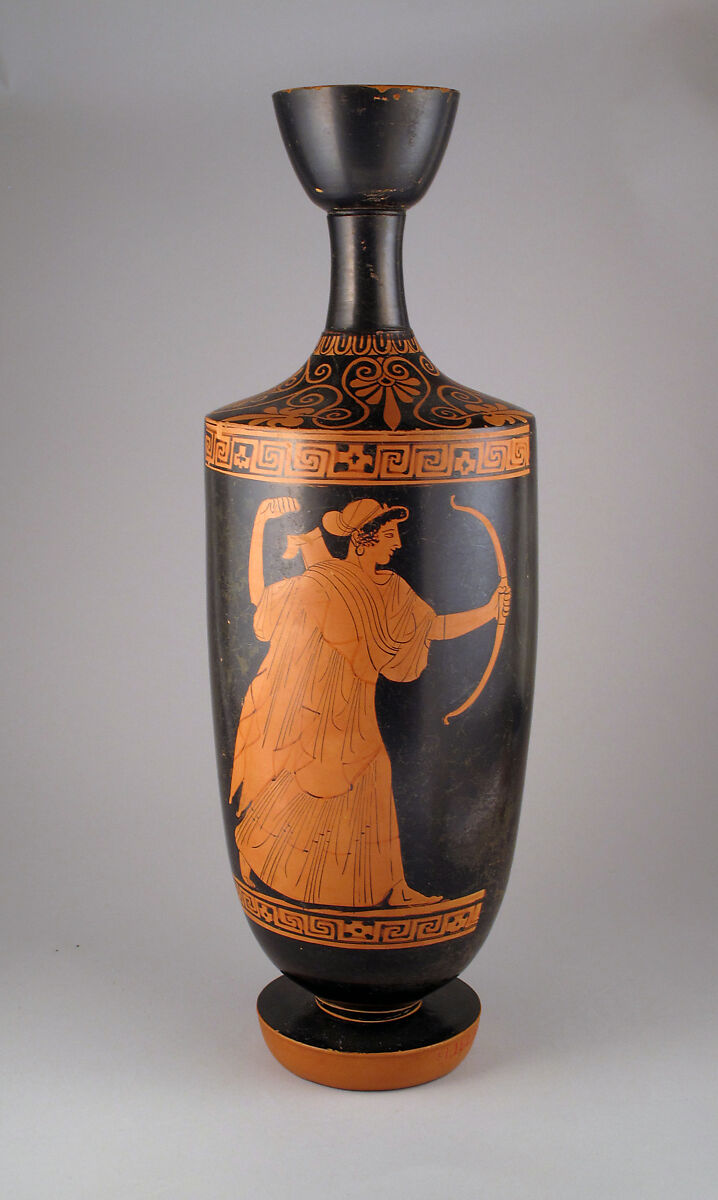 Lekythos, Attributed to the Carlsruhe Painter, Terracotta, Greek, Attic 