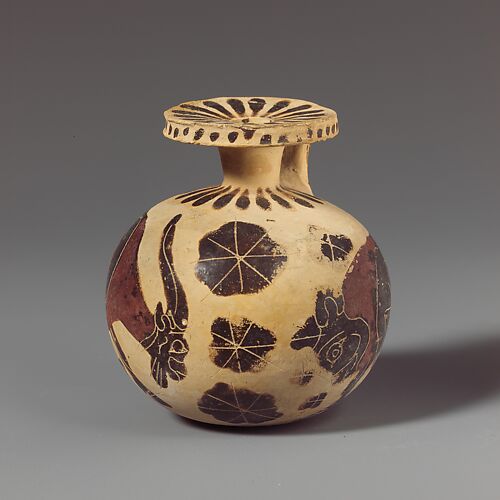 Terracotta aryballos (oil flask)
