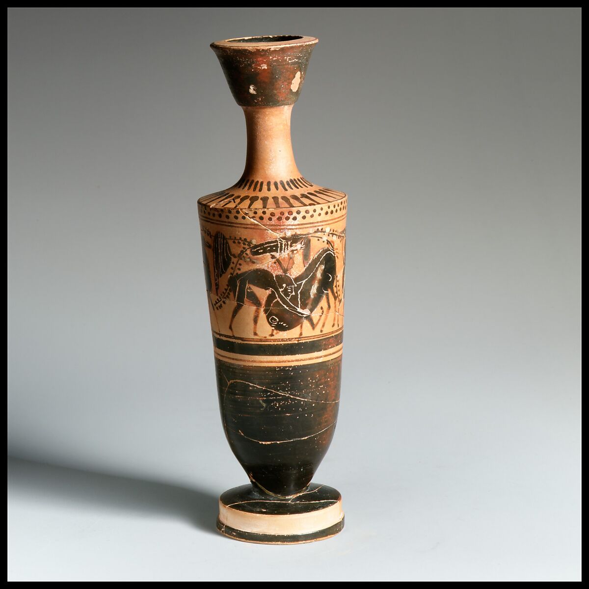 Lekythos, Attributed to the Haimon Painter, Terracotta, Greek, Attic 