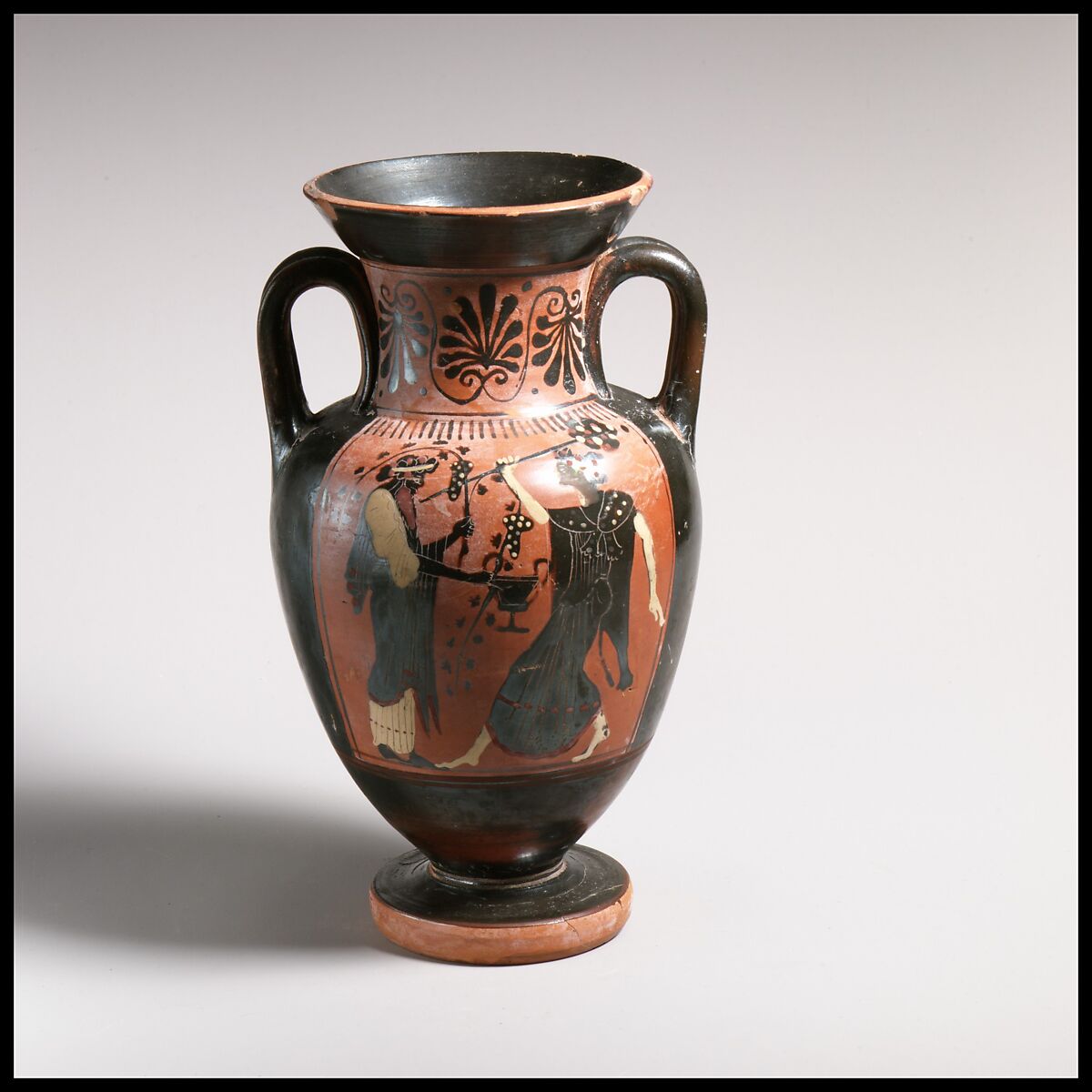 Neck-amphora, Attributed to the Diosphos Painter, Terracotta, Greek, Attic 