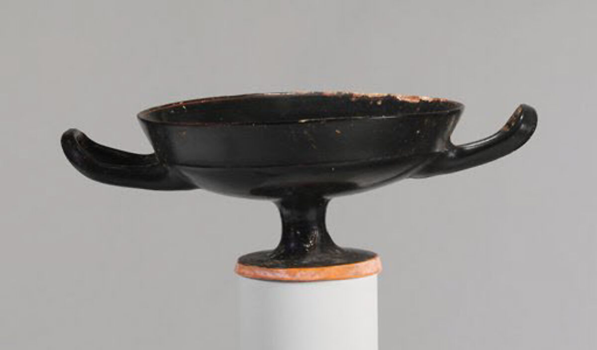 Terracotta kylix (drinking cup), Terracotta, Greek, Attic 