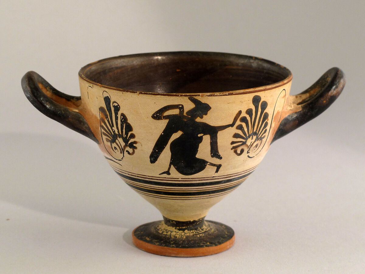Skyphos, Pistian, Attributed to the manner of the Haimon Painter, Terracotta, Greek, Attic 