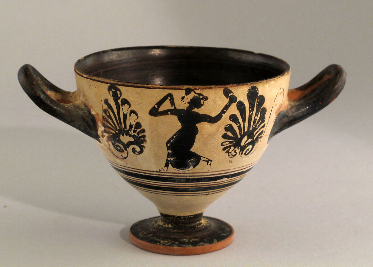 Skyphos, Pistian, Attributed to the manner of the Haimon Painter, Terracotta, Greek, Attic