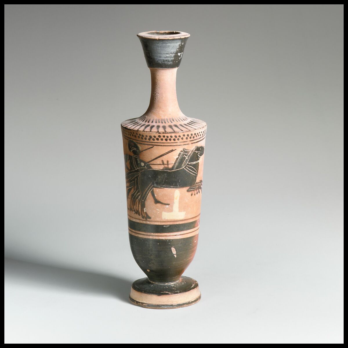 Lekythos, Attributed to the manner of the Haimon Painter, Terracotta, Greek, Attic 